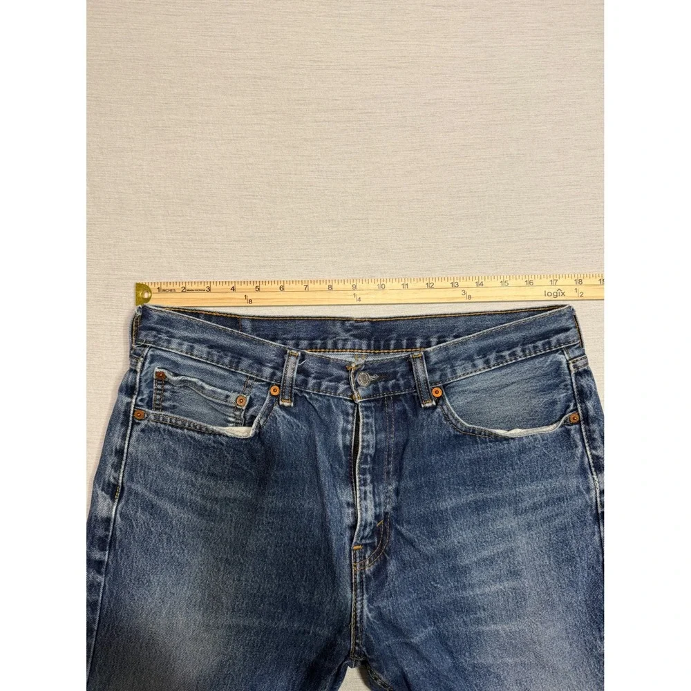 Levis 501 Original Fit Jeans Mens W36 L29 Blue Medium Wash Denim Button Fly Dist